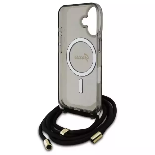 Guess Crossbody Cord Script MagSafe iPhone 16 Case - Black 11