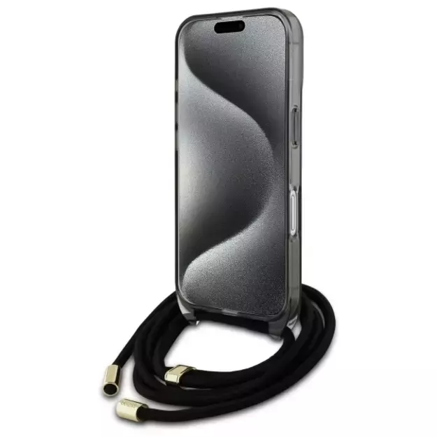 Guess Crossbody Cord Script MagSafe iPhone 16 Case - Black 9