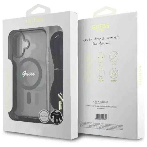 Guess Crossbody Cord Script MagSafe iPhone 16 Case - Black 12