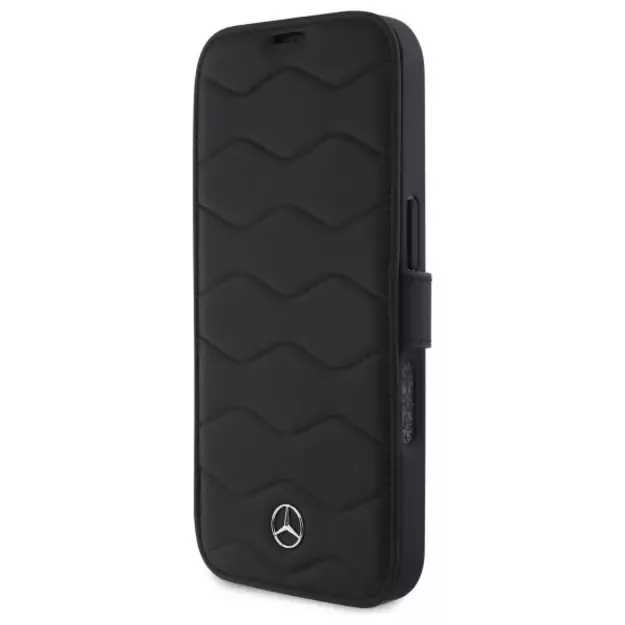 Mercedes MB Waves Leather Case for iPhone 16 Pro Max - Black 5
