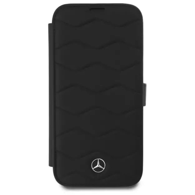 Mercedes MB Waves Leather Case for iPhone 16 Pro Max - Black 2