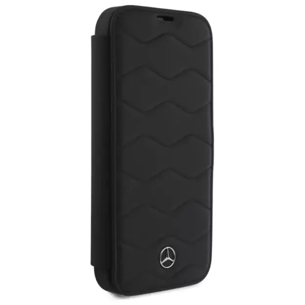 Mercedes MB Waves Leather Case for iPhone 16 Pro Max - Black 3