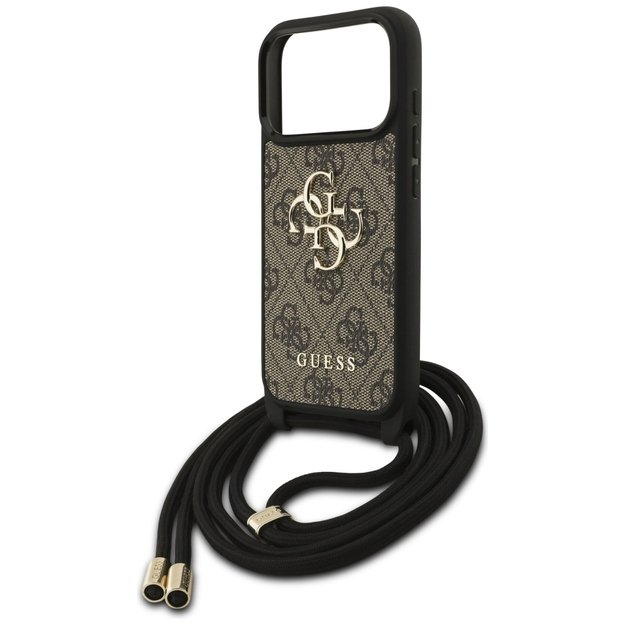 Guess 4G Big Logo Cord Stap Crossbody Case for iPhone 17 Pro - Brown 4