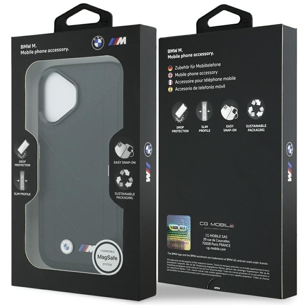 BMW M Quilted Logo MagSafe iPhone 17 Case - Black 7