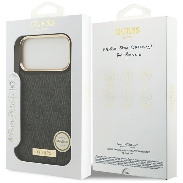 Guess 4G Logo Plate MagSafe Case for iPhone 17 Pro Max - Black 7