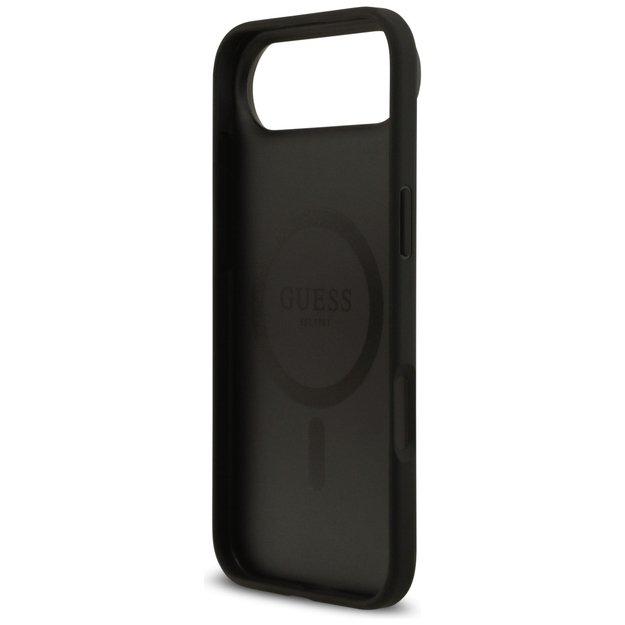 Guess Grained Flowers Classic Logo MagSafe case for iPhone Air - black 6