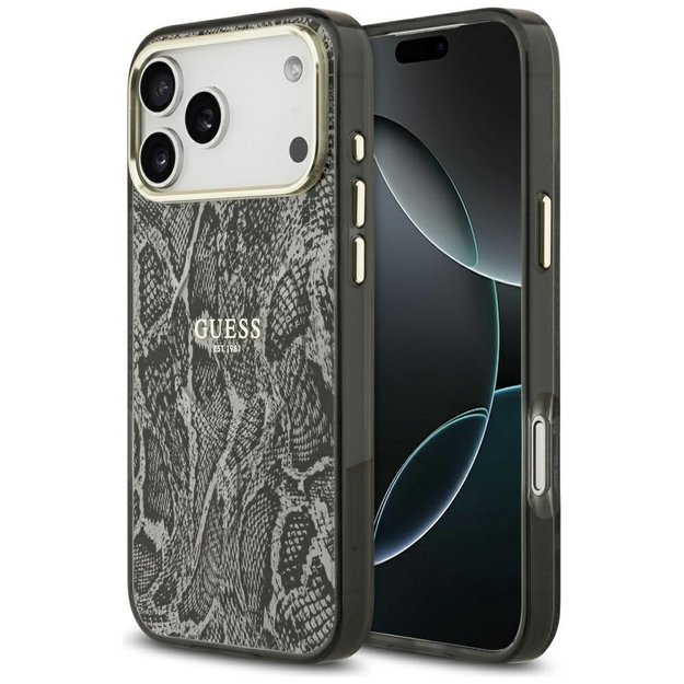 Guess Python Pattern MagSafe Case for iPhone 17 Pro Max - Black