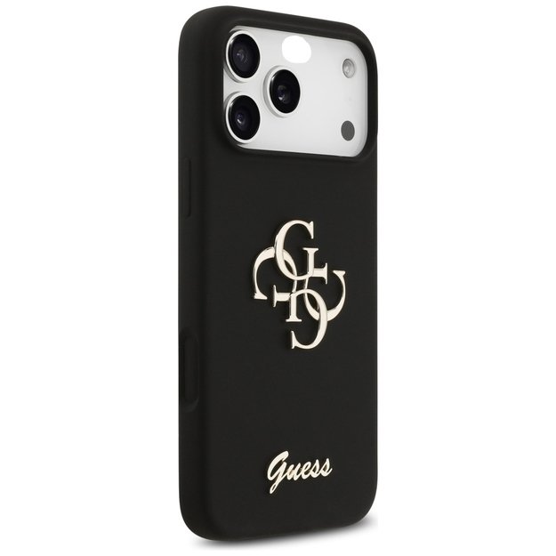 Guess Silicone Big 4G Script Case for iPhone 17 Pro Max - Black 3