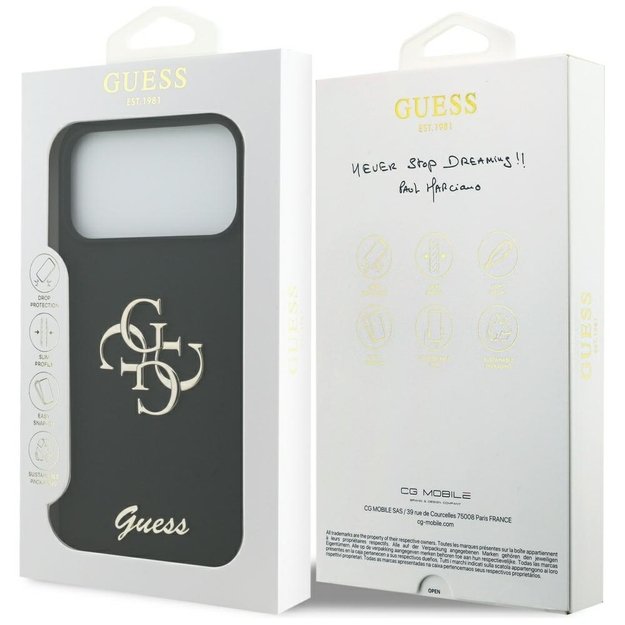 Guess Silicone Big 4G Script Case for iPhone 17 Pro Max - Black 7