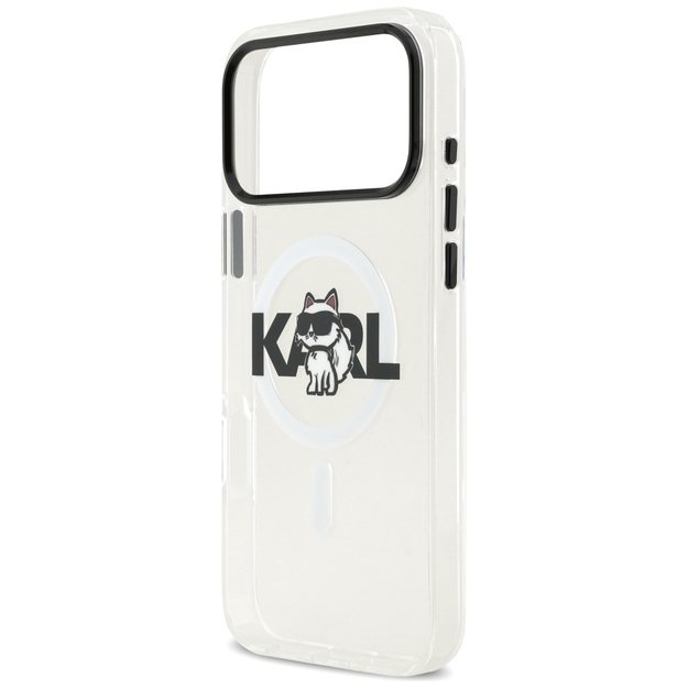 Karl Lagerfeld IML Choupette Sketch Logo MagSafe Case for iPhone 17 Pro - Clear 5