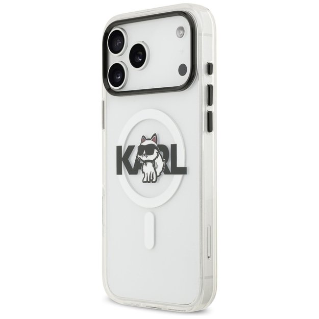 Karl Lagerfeld IML Choupette Sketch Logo MagSafe Case for iPhone 17 Pro - Clear 1