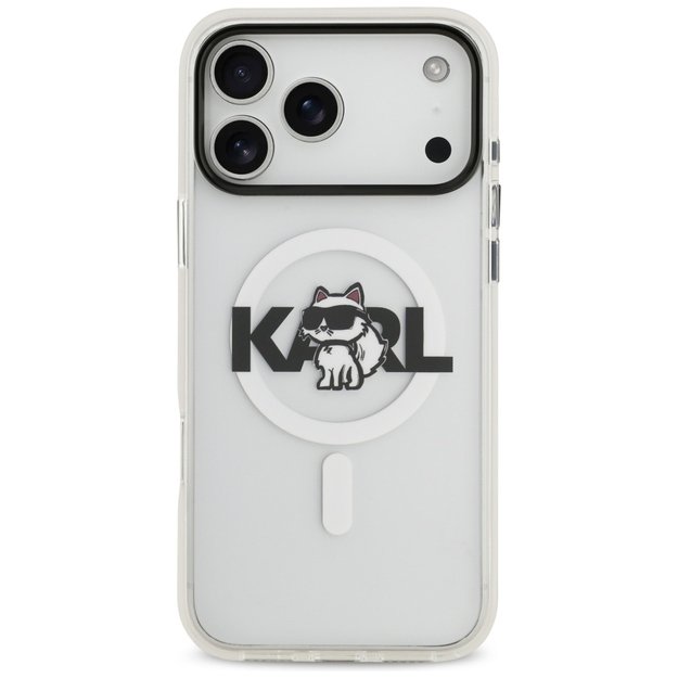 Karl Lagerfeld IML Choupette Sketch Logo MagSafe Case for iPhone 17 Pro - Clear 2