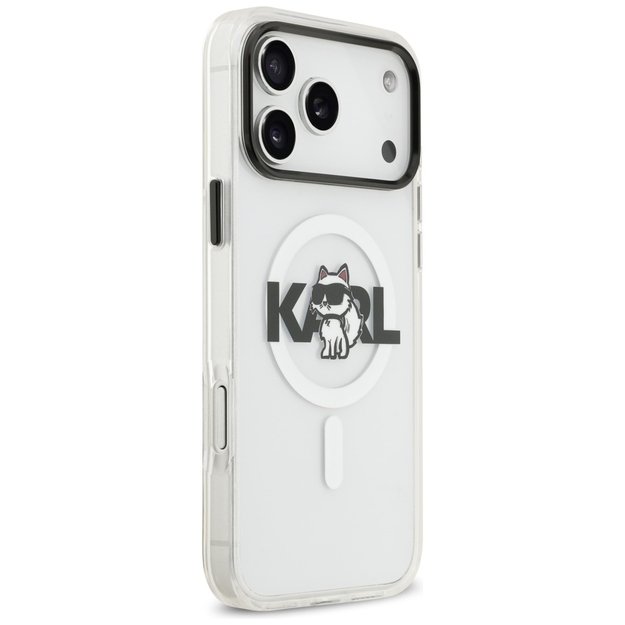 Karl Lagerfeld IML Choupette Sketch Logo MagSafe Case for iPhone 17 Pro - Clear 3
