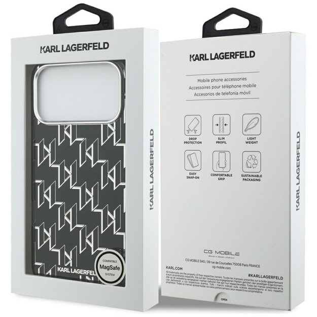 Karl Lagerfeld IML KL Monogram MagSafe Case for iPhone 17 Pro Max - Black 7