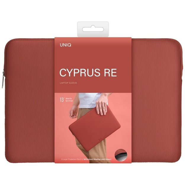 Uniq Cyprus Ridge Edition Laptop Sleeve for a 14&quot  water-resistant neoprene laptop - red 5