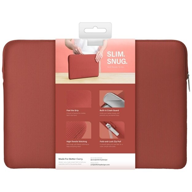 Uniq Cyprus Ridge Edition Laptop Sleeve for a 14&quot  water-resistant neoprene laptop - red 6