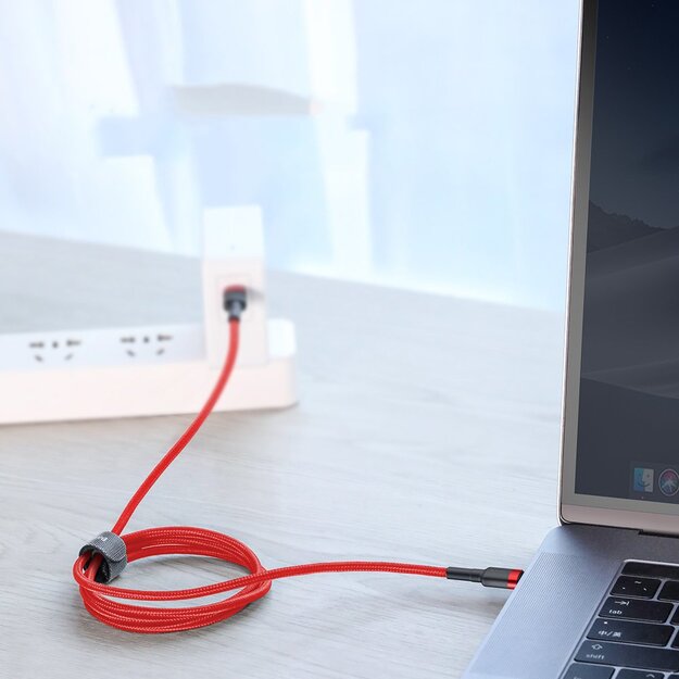 Baseus CATKLF-G91 USB-C - USB-C PD QC cable 60W 3A 480Mb/s 1m - black and red 8