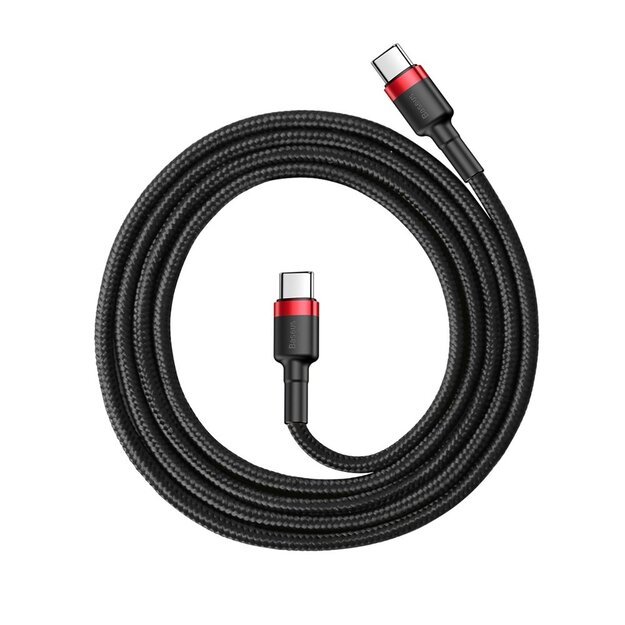 Baseus CATKLF-G91 USB-C - USB-C PD QC cable 60W 3A 480Mb/s 1m - black and red 1
