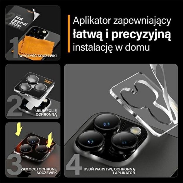 PanzerGlass Hoops Camera Protection for iPhone 15 Pro / 15 Pro Max - with Black Frame 5