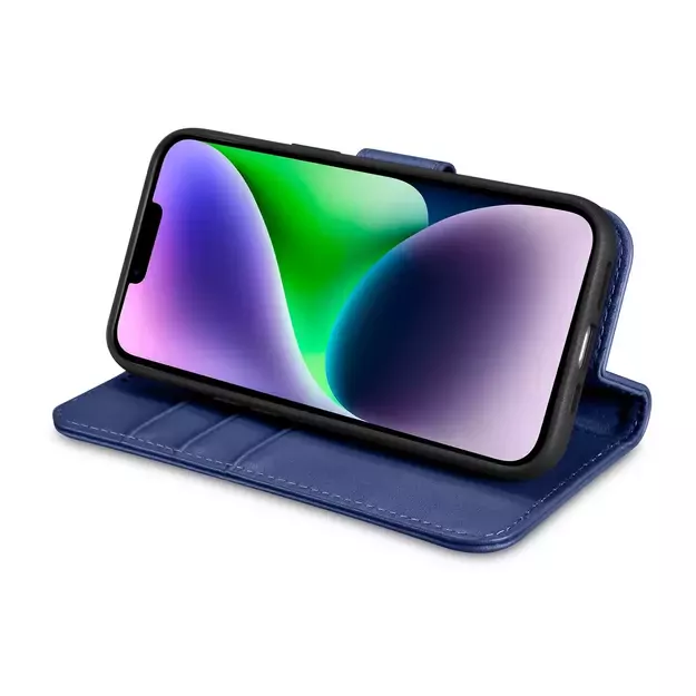 iCarer Wallet Case 2in1 Cover iPhone 14 Plus Anti-RFID Leather Flip Case Blue (WMI14220727-BU) 13