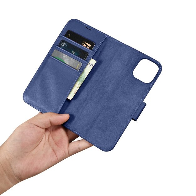 iCarer Wallet Case 2in1 Cover iPhone 14 Plus Anti-RFID Leather Flip Case Blue (WMI14220727-BU) 22