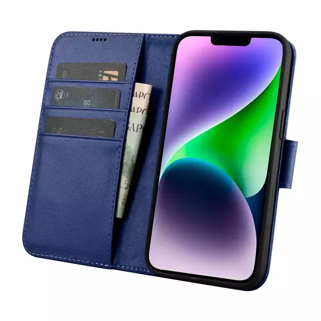 iCarer Wallet Case 2in1 Cover iPhone 14 Plus Anti-RFID Leather Flip Case Blue (WMI14220727-BU) 7