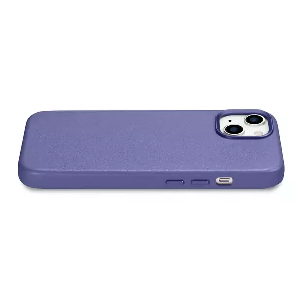iCarer Case Leather Cover Genuine Leather iPhone 14 Plus Light Purple (MagSafe Compatible) 2