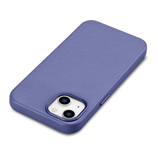 iCarer Case Leather Cover Genuine Leather iPhone 14 Plus Light Purple (MagSafe Compatible) 16