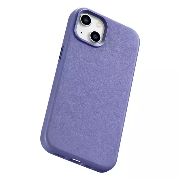 iCarer Case Leather Cover Genuine Leather iPhone 14 Plus Light Purple (MagSafe Compatible) 4