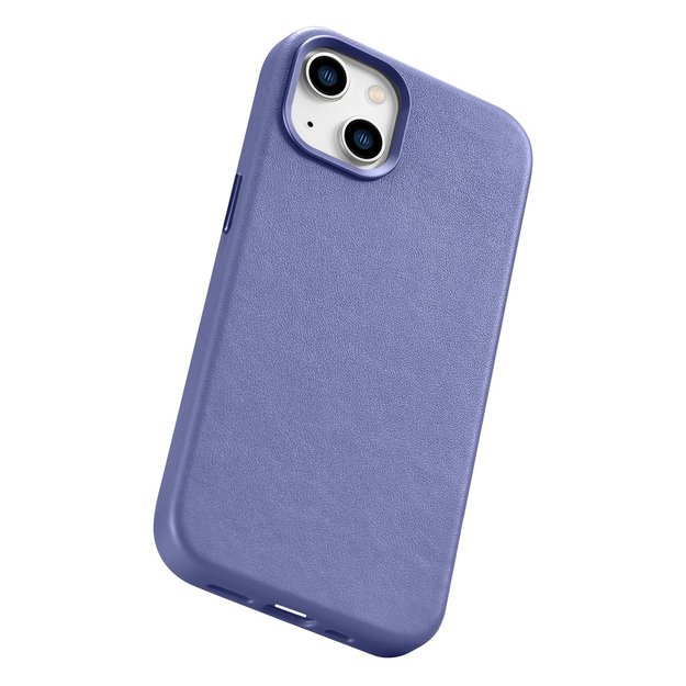 iCarer Case Leather Cover Genuine Leather iPhone 14 Plus Light Purple (MagSafe Compatible) 17