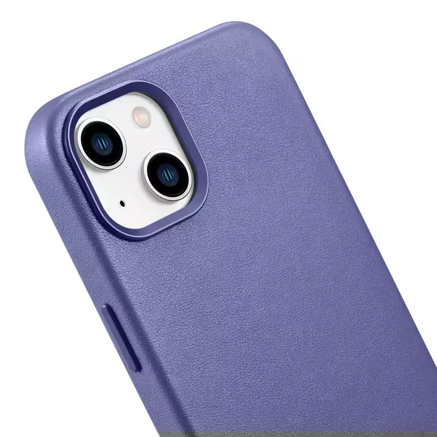 iCarer Case Leather Cover Genuine Leather iPhone 14 Plus Light Purple (MagSafe Compatible) 1