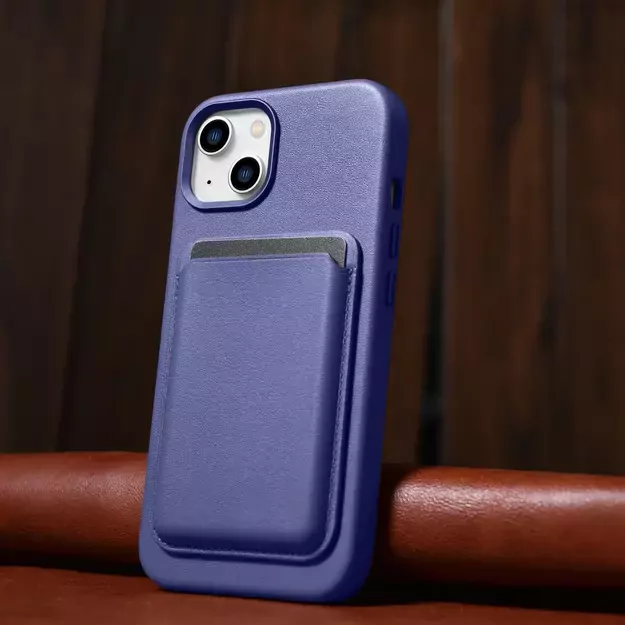 iCarer Case Leather Cover Genuine Leather iPhone 14 Plus Light Purple (MagSafe Compatible) 7
