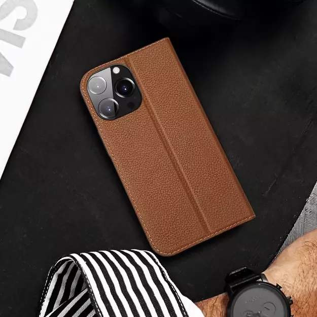 Dux Ducis Skin X2 case for iPhone 14 Pro Max case with magnetic flap brown 19