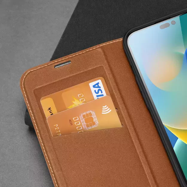 Dux Ducis Skin X2 case for iPhone 14 Pro Max case with magnetic flap brown 20