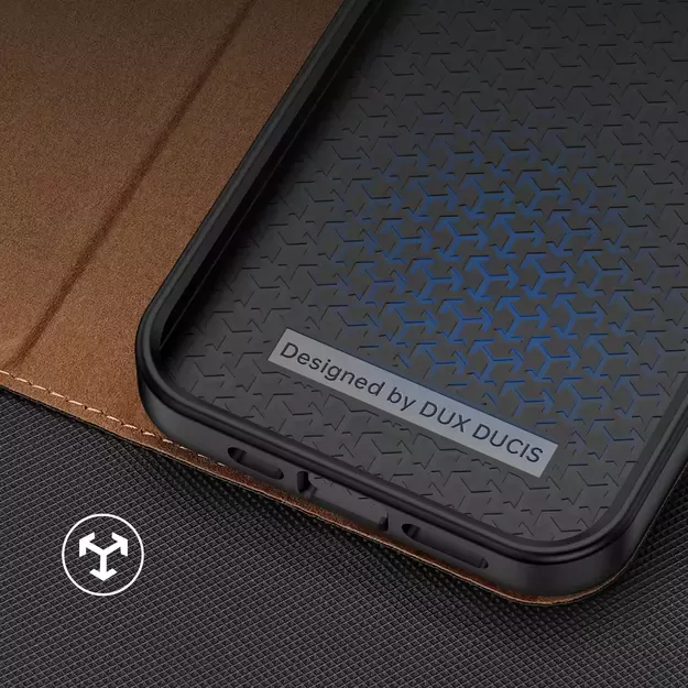 Dux Ducis Skin X2 case for iPhone 14 Pro Max case with magnetic flap brown 22
