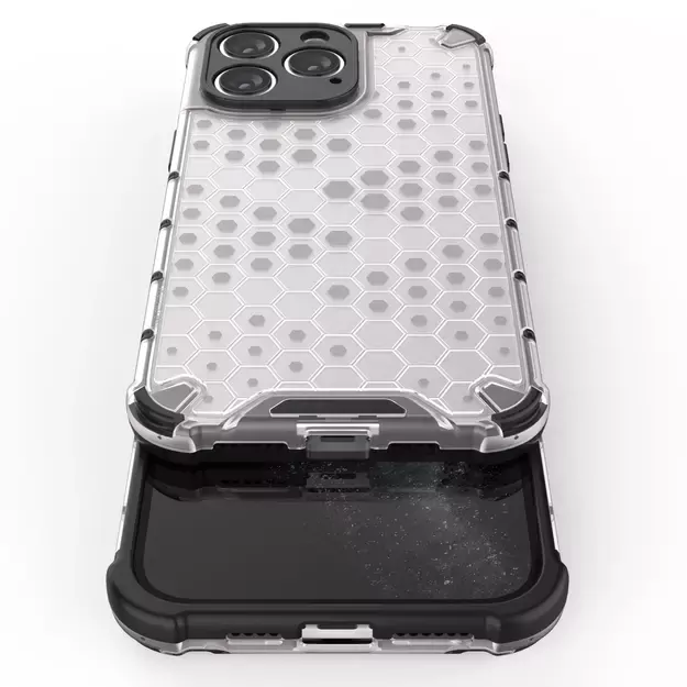 Honeycomb case for iPhone 14 Pro armored hybrid cover black 6