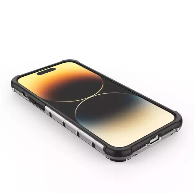 Honeycomb case for iPhone 14 Pro armored hybrid cover black 8