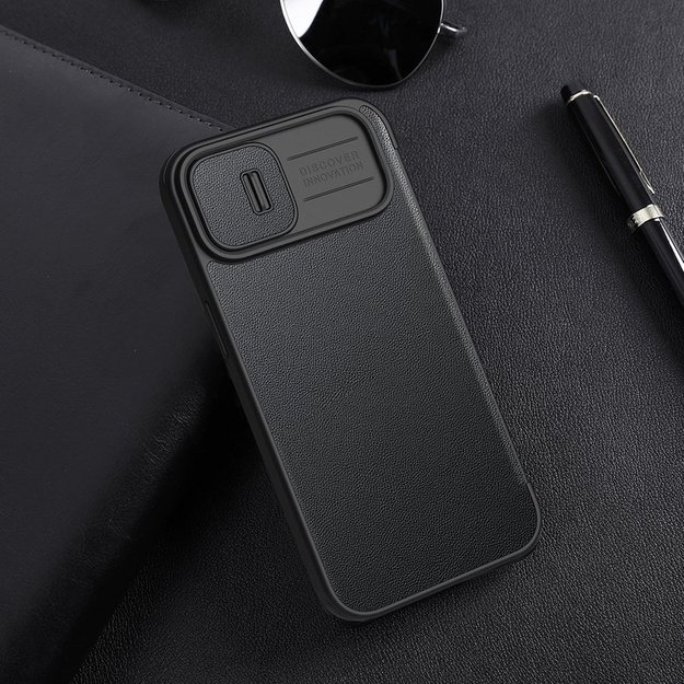 Nillkin Qin Leather Pro Case iPhone 14 Plus Camera Cover Holster Cover Flip Case Black 7