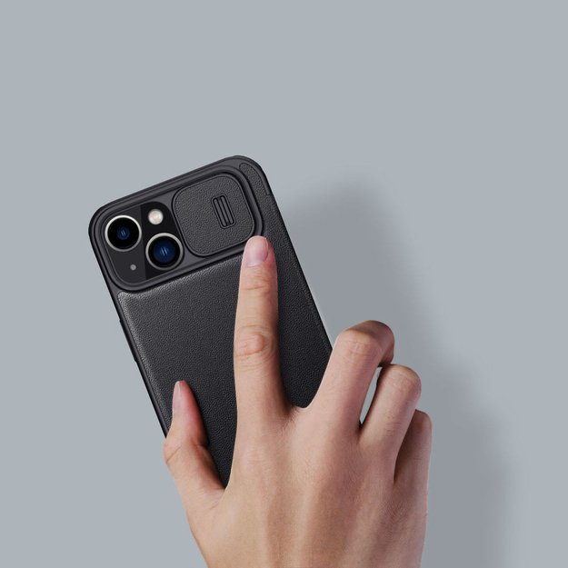 Nillkin Qin Leather Pro Case iPhone 14 Plus Camera Cover Holster Cover Flip Case Black 3