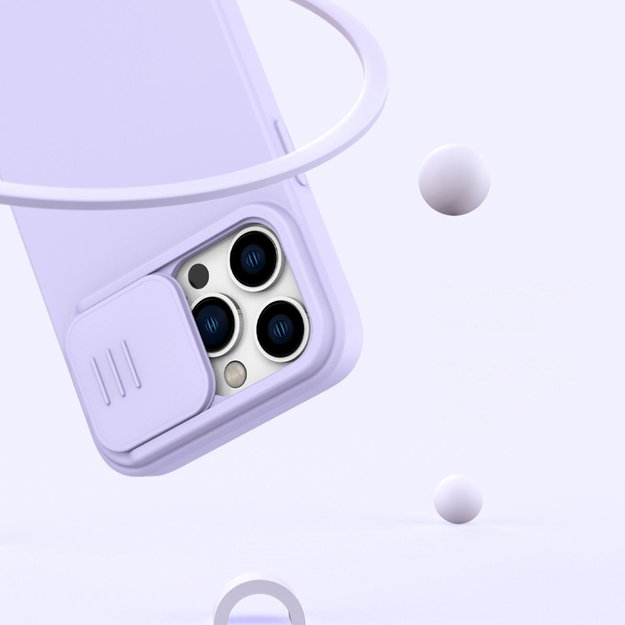 Nillkin CamShield Silky Silicone Case iPhone 14 Pro Max Silicone Cover with Camera Protector Blue 10