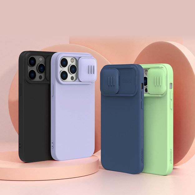 Nillkin CamShield Silky Silicone Case iPhone 14 Pro Max Silicone Cover with Camera Protector Blue 13