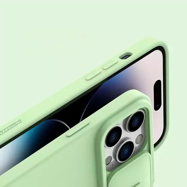 Nillkin CamShield Silky Silicone Case iPhone 14 Pro Max Silicone Cover with Camera Protector Blue 34