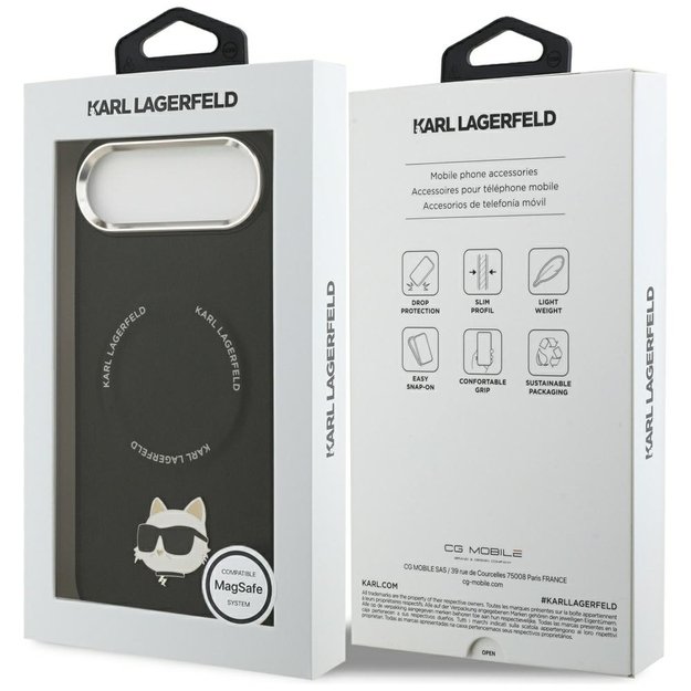 Karl Lagerfeld Choupette Pin MagSafe Case for iPhone Air Black 7