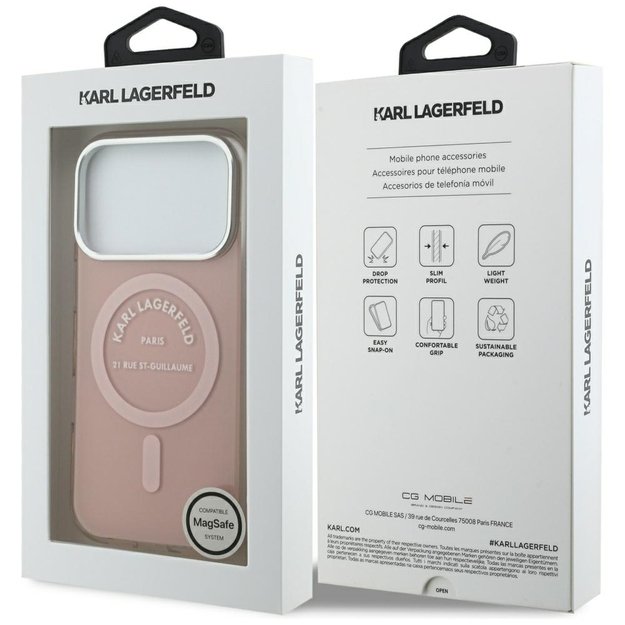 Karl Lagerfeld IML Karl RSG Logo MagSafe Case for iPhone 17 Pro - Pink 7
