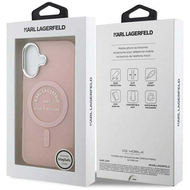 Karl Lagerfeld IML Karl RSG Logo MagSafe Case for iPhone 17 - Pink 7