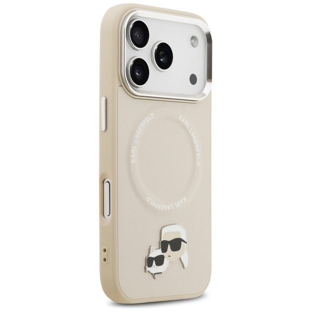 Karl Lagerfeld Karl &amp  Choupette Pins MagSafe Case for iPhone 17 Pro Max - Beige 3