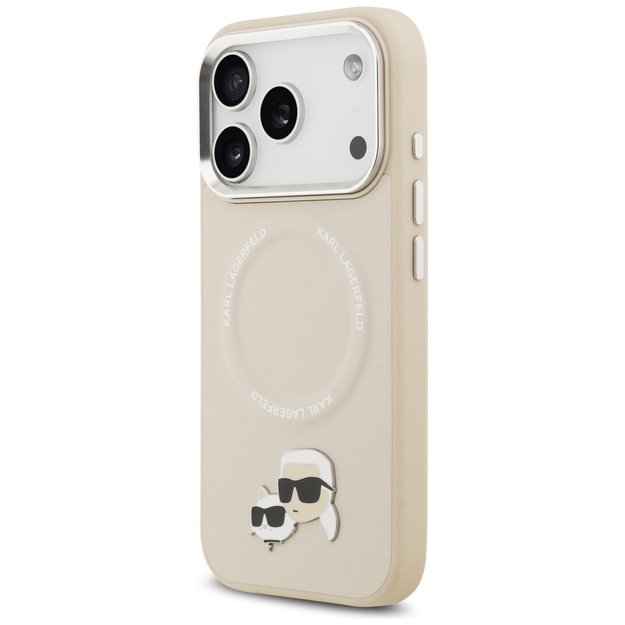 Karl Lagerfeld Karl &amp  Choupette Pins MagSafe Case for iPhone 17 Pro Max - Beige 1