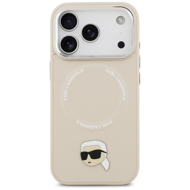 Karl Lagerfeld Karl Pin MagSafe Case for iPhone 17 Pro - Beige 2