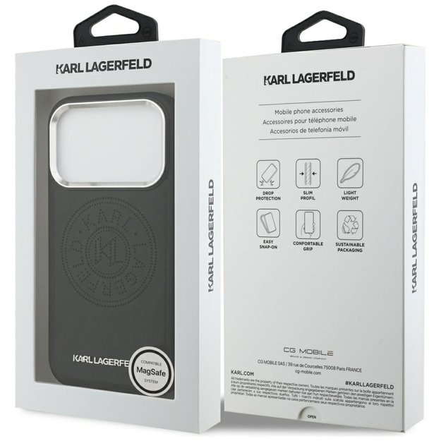 Karl Lagerfeld Point &amp  Metal Logo MagSafe Case for iPhone 17 Pro Max - Black 7
