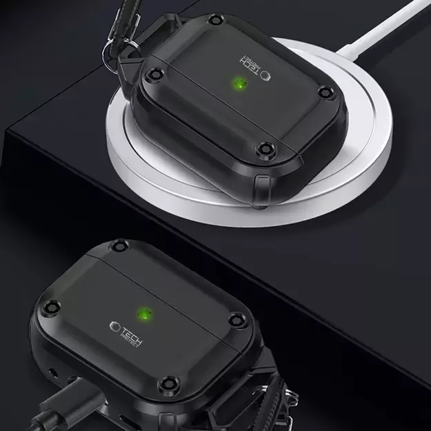Tech-Protect Rough Hook Case with Carabiner for Apple AirPods Pro 1 / 2 - Black 13